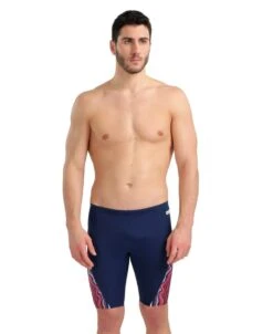 Arena Marbled Jammer -Sport Blue Motion 005556 740 men s swim jammer marbled f 001 o