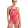 Arena Marbled Challenge Back -Sport Blue Motion 005562 450 women s swimsuit challenge back marbled 001 o