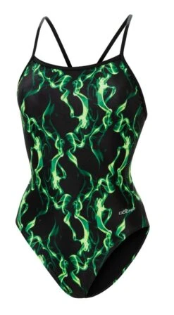 Dolfin Women's Print V-Back One Piece 20 Dolfin Women's Print V-Back One Piece -Sport Blue Motion 0100 b23d front
