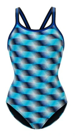 Dolfin Women's Print DBX Back One Piece -Sport Blue Motion 0231 b45d front2 4
