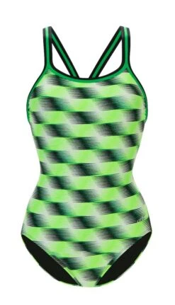 Dolfin Women's Print DBX Back One Piece -Sport Blue Motion 0231 b56d front2 5