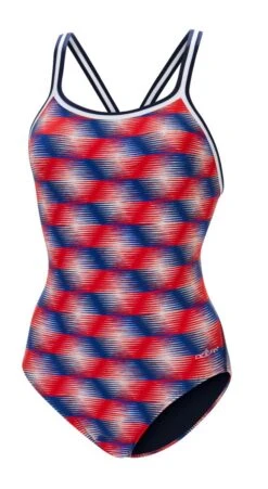 Dolfin Women's Print DBX Back One Piece -Sport Blue Motion 0231 b57d front 4