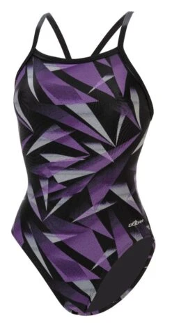 Dolfin Women's Print V2 Back One Piece -Sport Blue Motion 0531 a34d front