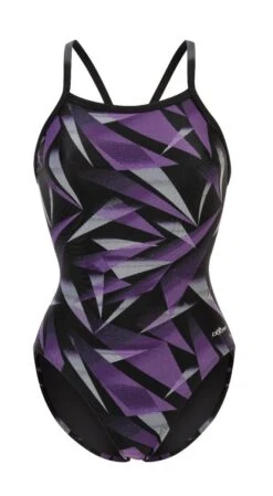 Dolfin Women's Print V2 Back One Piece -Sport Blue Motion 0531 a34d front2
