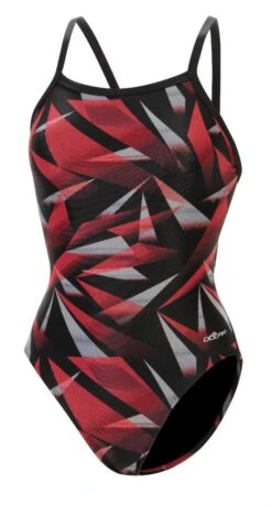 Dolfin Women's Print V2 Back One Piece -Sport Blue Motion 0531 a35d front