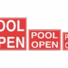 Pool Open Sign -Sport Blue Motion 18118