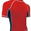 RISE Solid Short Sleeve Splice Rashguard -Sport Blue Motion 502ss front red navy