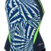 Dolfin Women's Print Color Block DBX Back One Piece -Sport Blue Motion 5m00 b38d front