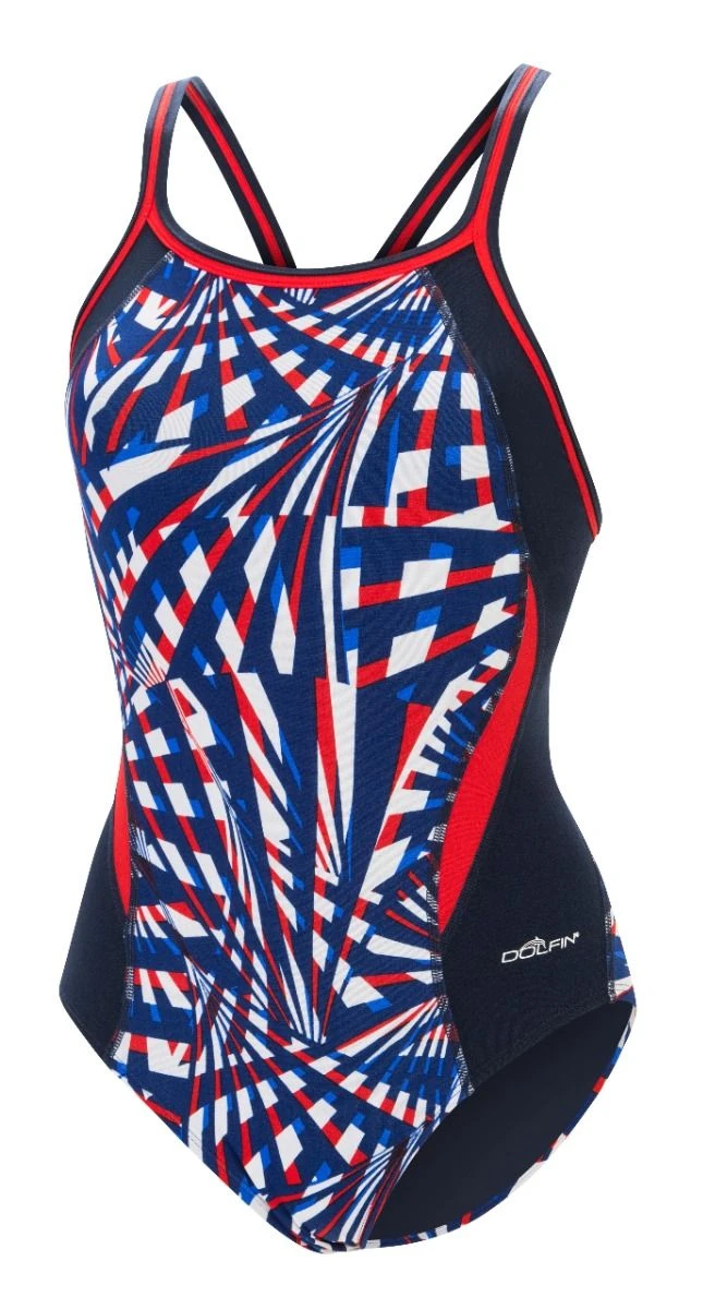 Dolfin Women's Print Color Block DBX Back One Piece 9 Dolfin Women's Print Color Block DBX Back One Piece - Image 7