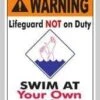 Swim At Your Own Risk Sign 1 Swim At Your Own Risk Sign -Sport Blue Motion 688