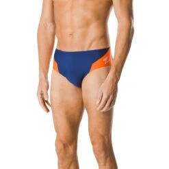 Speedo Spark Splice Brief 21 Speedo Spark Splice Brief -Sport Blue Motion 7705915 spark splice brief navy orange 1 9