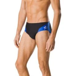Speedo Spark Splice Brief 16 Speedo Spark Splice Brief -Sport Blue Motion 7705915 0001 black blue front