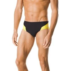 Speedo Spark Splice Brief 18 Speedo Spark Splice Brief -Sport Blue Motion 7705915 0003 black yellow front
