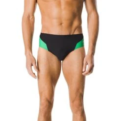 Speedo Spark Splice Brief 14 Speedo Spark Splice Brief -Sport Blue Motion 7705915 0007 black green front