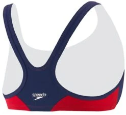 Speedo Guard Sport Bra Top -Sport Blue Motion 781105 back red navy