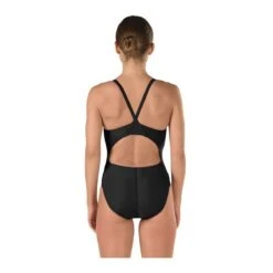 Speedo Solid Flyback Swimsuit -Sport Blue Motion 819006 black back 1 1 1