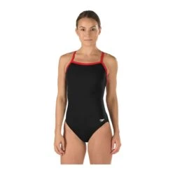 Speedo Solid Endurance Flyback -Sport Blue Motion 819016 black red front