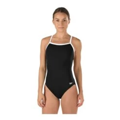 Speedo Solid Endurance Flyback -Sport Blue Motion 819016 black white front