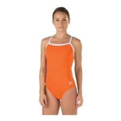 Speedo Solid Endurance Flyback -Sport Blue Motion 819016 orange front