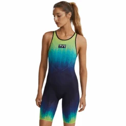 TYR Venzo Influx Open Back Kneeskin -Sport Blue Motion 8 5