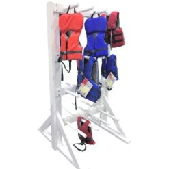Life Jacket Rack - 32 Capacity 8 Life Jacket Rack - 32 Capacity -Sport Blue Motion 9022 left side with vests