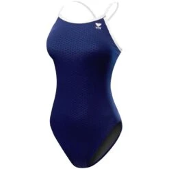 TYR Hexa Durafast Diamondfit -Sport Blue Motion dhex7 navy white front