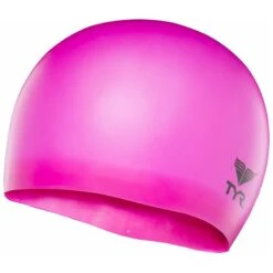 TYR Wrinkle-Free Silicone Jr. Cap -Sport Blue Motion lcsjr fl pink