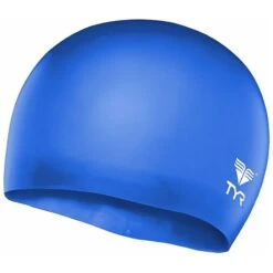 TYR Wrinkle-Free Silicone Jr. Cap -Sport Blue Motion lcsjr royal