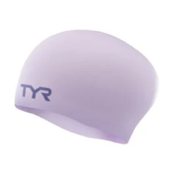 TYR Long Hair Wrinkle-free Swim Cap -Sport Blue Motion lcsl lavender