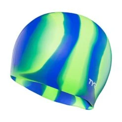 TYR Multi Color Silicone Cap -Sport Blue Motion lcsm 310 alt1