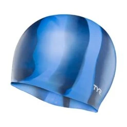 TYR Multi Color Silicone Cap -Sport Blue Motion lcsm 420 alt1