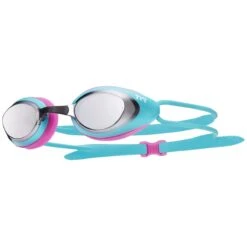 TYR Black Hawk Racing Mirrored Goggles -Sport Blue Motion lgbhm silver turq 1