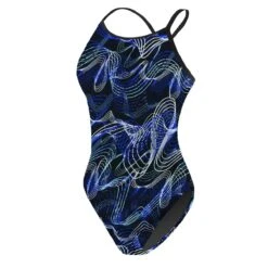 RISE Sandies Female Helix Poly Swimsuit -Sport Blue Motion lgs47 15b