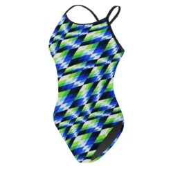 RISE Sandies Female Swerve Poly Swimsuit -Sport Blue Motion lgs47 16bg