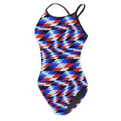 RISE Sandies Female Swerve Poly Swimsuit -Sport Blue Motion lgs47 16rwb