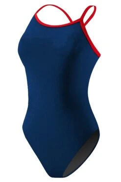 RISE Solid Poly Color Trim H-Back -Sport Blue Motion lgs64 front navy red