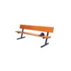 Powder Coated Player Benches With Back -Sport Blue Motion powder coated player benches with back