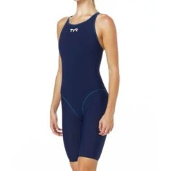 TYR Thresher Open Back -Sport Blue Motion tpsfo6 navy blue front l