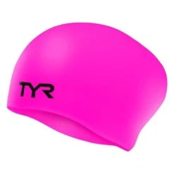 TYR Long Hair Wrinkle-free Swim Cap -Sport Blue Motion tyr long hair wrinkle free swim cap 2