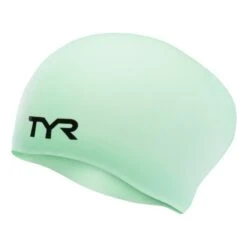 TYR Long Hair Wrinkle-free Swim Cap -Sport Blue Motion tyr long hair wrinkle free swim cap 3