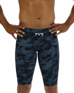 TYR Venzo Camo High Waist Jammer -Sport Blue Motion vzchw6a 644 main01